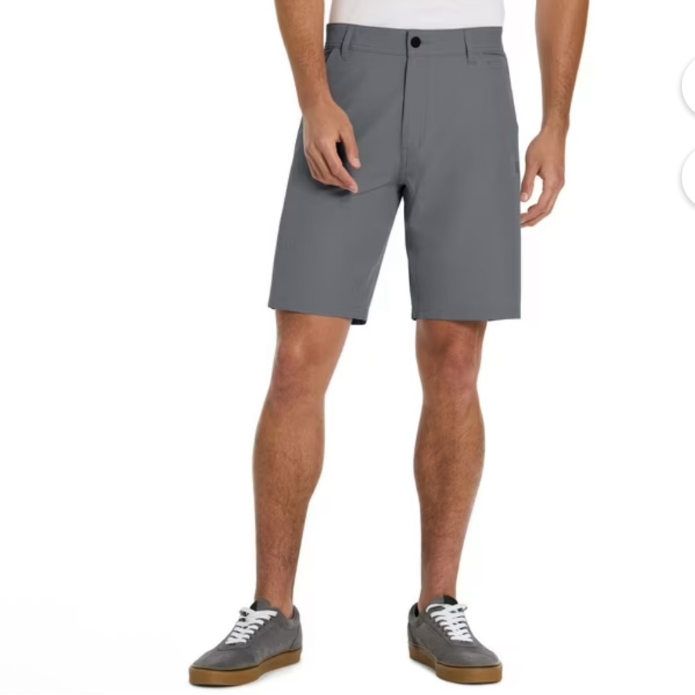 NWT Hurley Trek Hybrid Short Water Repellent Zipper Pockets Stretch Grey Size 36